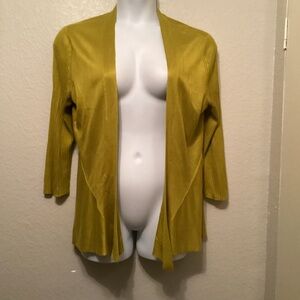 New York & Company Yellow Open Front Blazer L